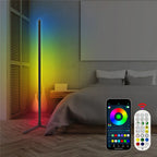 Black LED novelty floor lamp with USB port, 125cm tall, by TheChandelierCo, featuring a modern design and adjustable lighting.