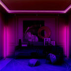 Black LED novelty floor lamp with USB port, 125cm tall, by TheChandelierCo, featuring modern design and functional lighting.