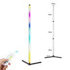 Black LED novelty floor lamp with USB port, 125cm tall, by TheChandelierCo, featuring modern design and convenient charging options.