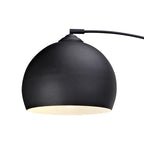 Bonita Arquer 66.93-inch arc floor lamp with faux black marble base and black bell shade, designed by TheChandelierCo.