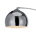 Bonita Arquer 66.93-inch arc floor lamp with faux black marble base and black bell shade, modern lighting fixture.