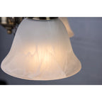 Brazell 1-light dimmable antique brass sconce with alabaster-style glass shade, wall-mounted lighting fixture from TheChandelierCo.