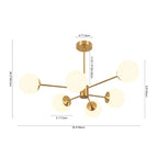 Modern Buchholtz 90cm opal glass bubble Sputnik chandelier with multiple hanging glass globes, designed by TheChandelierCo.