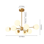 Modern Buchholtz 90cm opal glass bubble Sputnik chandelier by TheChandelierCo, featuring a sleek, contemporary design with spherical glass globes.