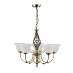 Campbellsburg 5-light twist shaded chandelier by TheChandelierCo with alabaster-style glass and elegant lighting design.