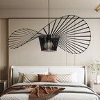 Light black Carlose 1 pendant by TheChandelierCo featuring an artistic ribbed design and decorative frame for modern interior lighting.