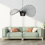 Light black Carlose 1 pendant light by TheChandelierCo featuring an artistic ribbed design and decorative frame for modern interiors.