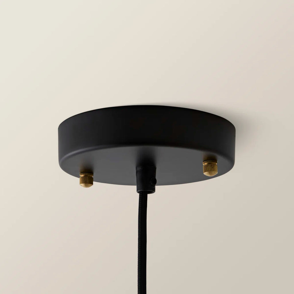 1 - Light Antique Brass Effect/Black Single Pendant