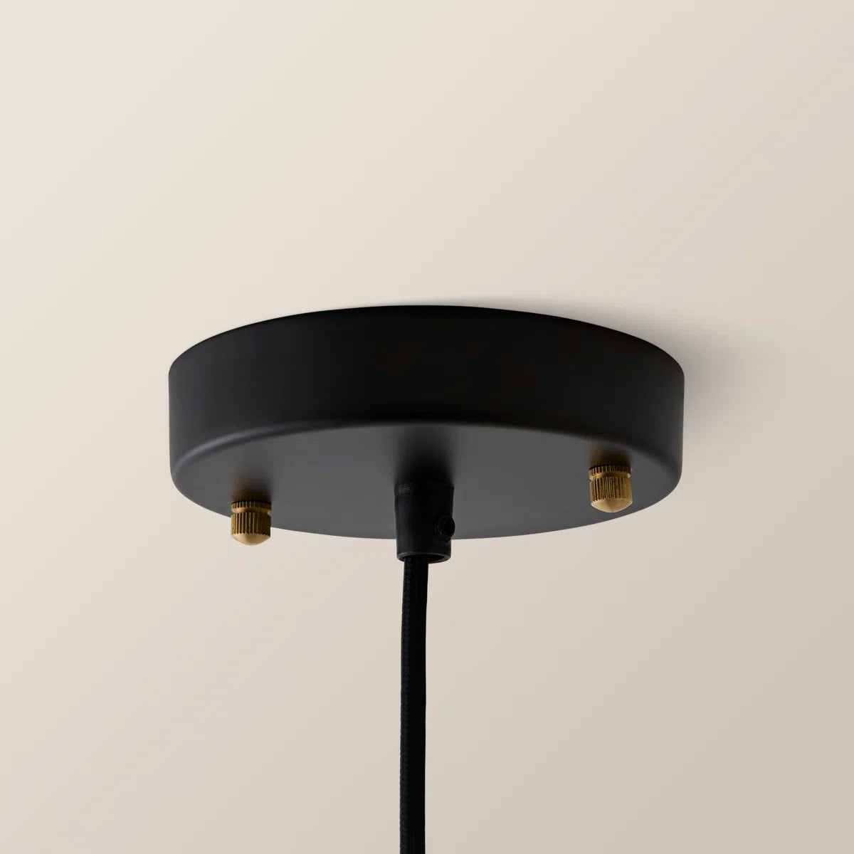 1 - Light Antique Brass Effect/Black Single Pendant