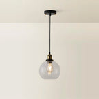 1 - Light Antique Brass Effect/Black Single Pendant