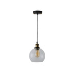 1 - Light Antique Brass Effect/Black Single Pendant