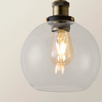 1 - Light Antique Brass Effect/Black Single Pendant
