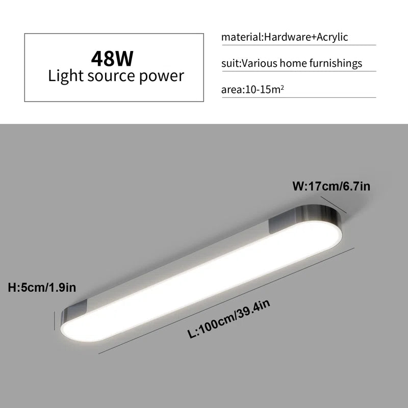 Cherron 1-light 100cm LED flush mount ceiling light by TheChandelierCo, featuring modern design and bright LED illumination.