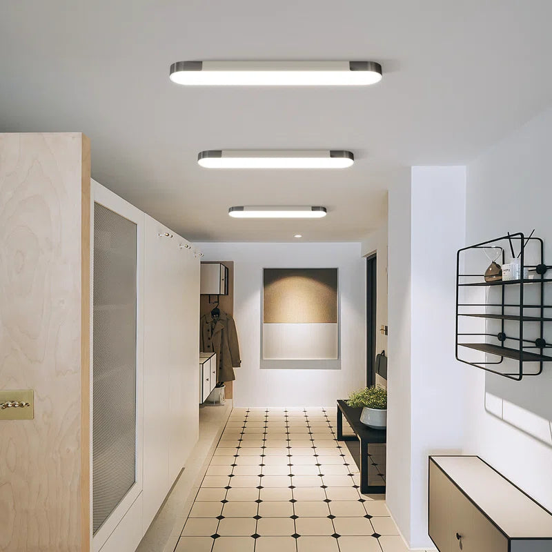 Cherron 1-light 100cm LED flush mount ceiling light by TheChandelierCo with sleek modern design and white finish.