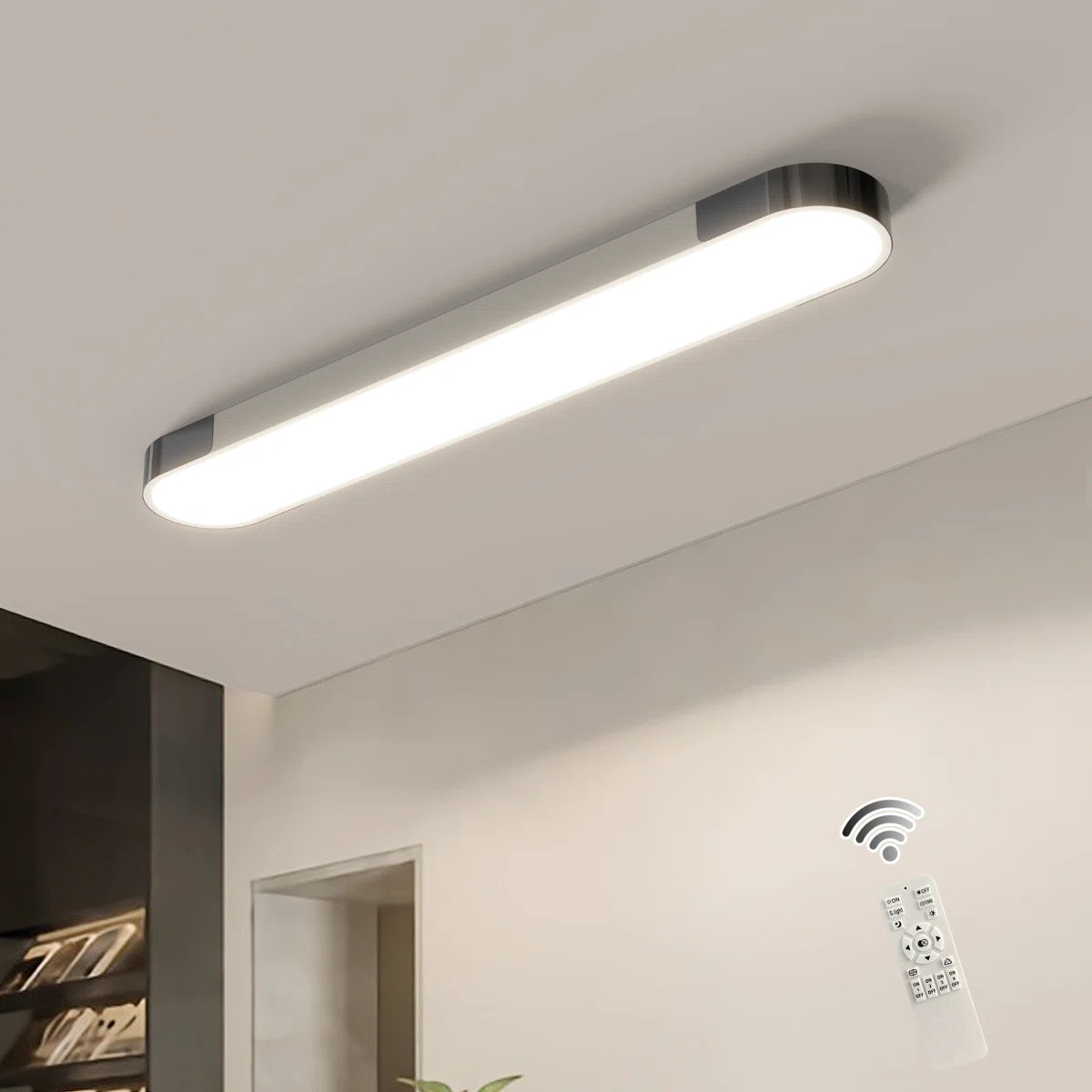 Cherron 1-light 100cm LED flush mount ceiling light by TheChandelierCo, featuring a sleek design and integrated LED illumination.