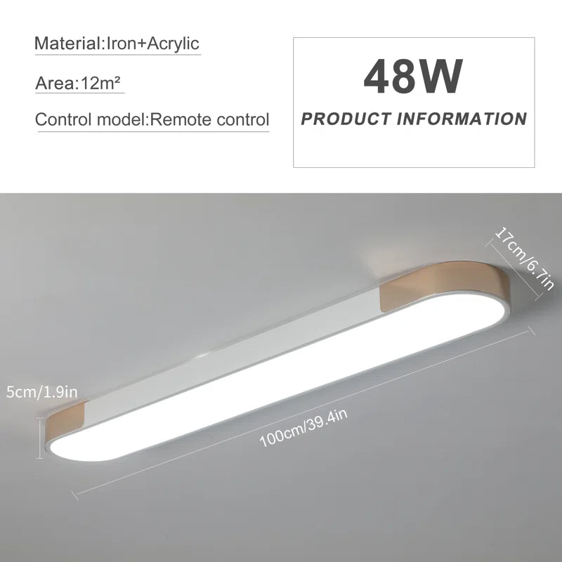 Cherron 1-light 100cm LED flush mount ceiling light by TheChandelierCo, featuring a sleek modern design with a round shape and white finish.