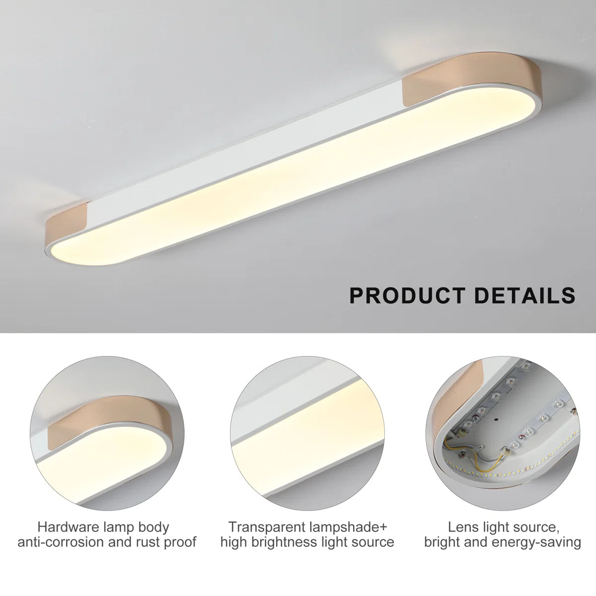 Cherron 1-light 100cm LED flush mount ceiling light by TheChandelierCo, featuring sleek modern design and bright LED illumination.
