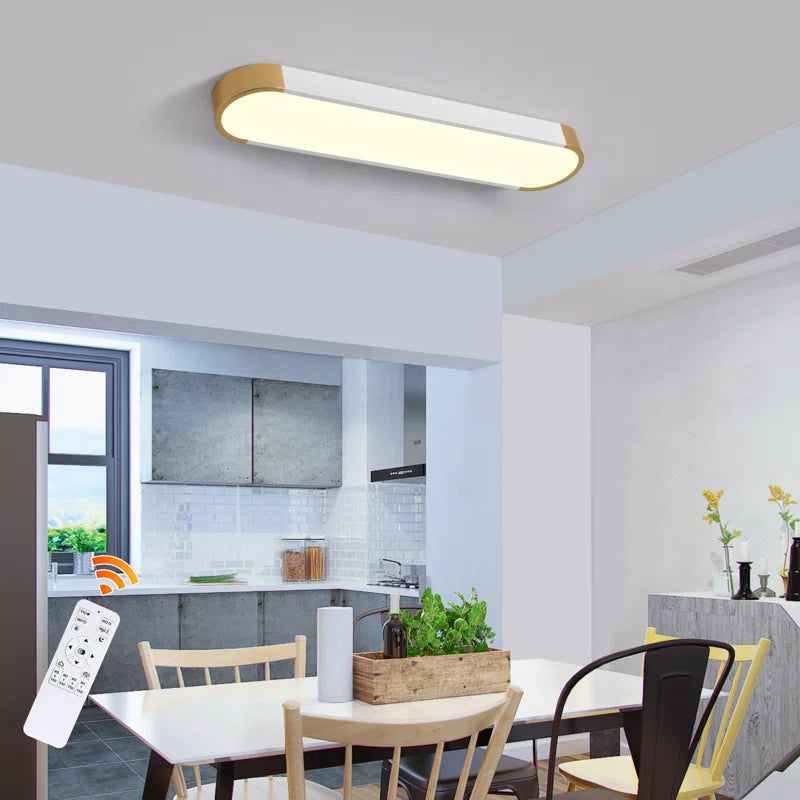 Cherron 1-Light 70cm LED flush mount light fixture by TheChandelierCo, with a sleek modern design and white finish.