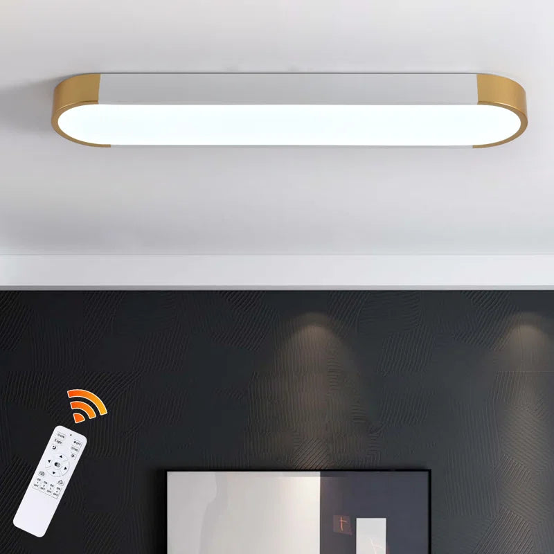 Cherron 1-light 70cm LED flush mount ceiling light by TheChandelierCo, featuring a sleek modern design with a round white shade.