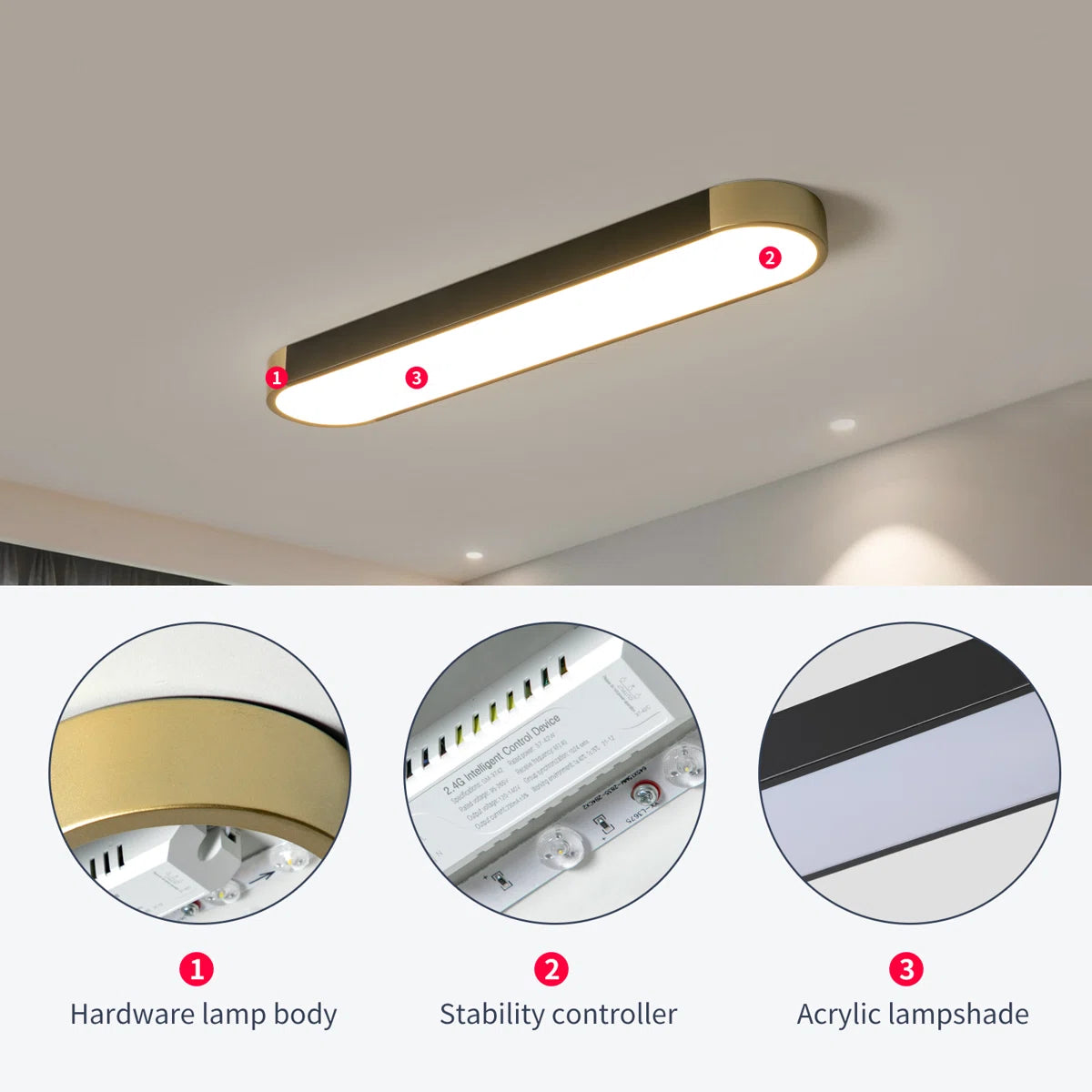 Cherron 1-light 70cm LED flush mount ceiling light by TheChandelierCo, featuring a sleek modern design with a white finish.