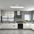 Cherron acrylic LED semi-flush mount light fixture with modern design and clear acrylic shade, installed on ceiling.