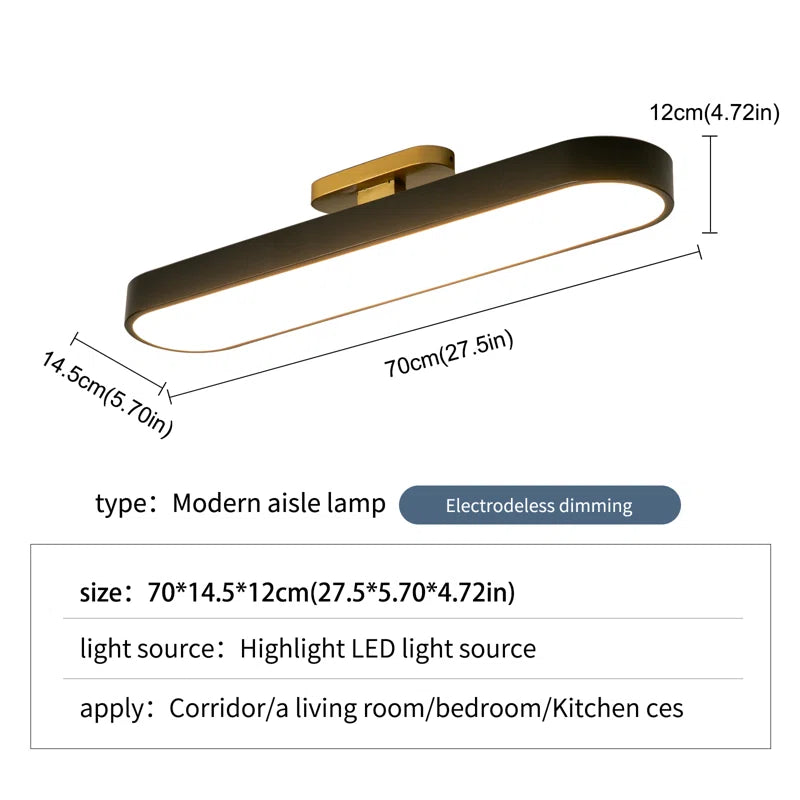 Cherron acrylic LED semi-flush mount ceiling light with modern design and diffused illumination, by TheChandelierCo.