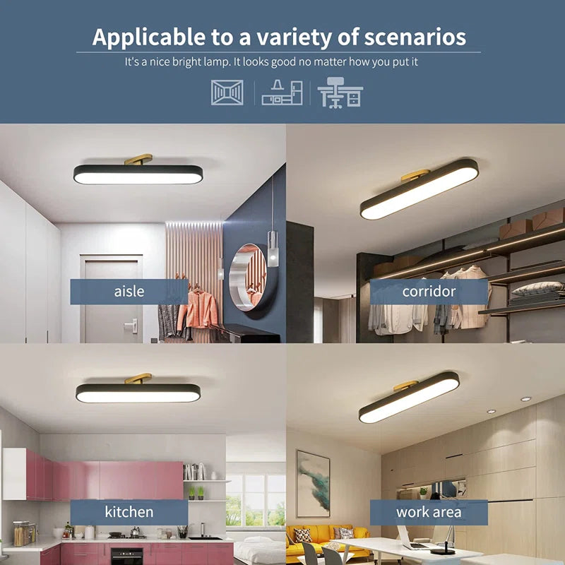 Cherron acrylic LED semi-flush mount ceiling light with modern design and clear acrylic shade, by TheChandelierCo.