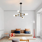 Cobina 6 light Sputnik chandelier by TheChandelierCo featuring a modern starburst design with multiple exposed bulbs.