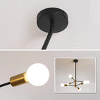 Modern Cobina 6-light Sputnik chandelier by TheChandelierCo with a sleek metallic finish and six exposed bulbs.