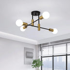 Coblitz 4 Light Sputnik Chandelier by TheChandelierCo featuring a modern geometric design with four arms and exposed bulbs.