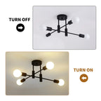 Coblitz 4 Light Sputnik chandelier by TheChandelierCo featuring a modern metallic design with four exposed bulbs.