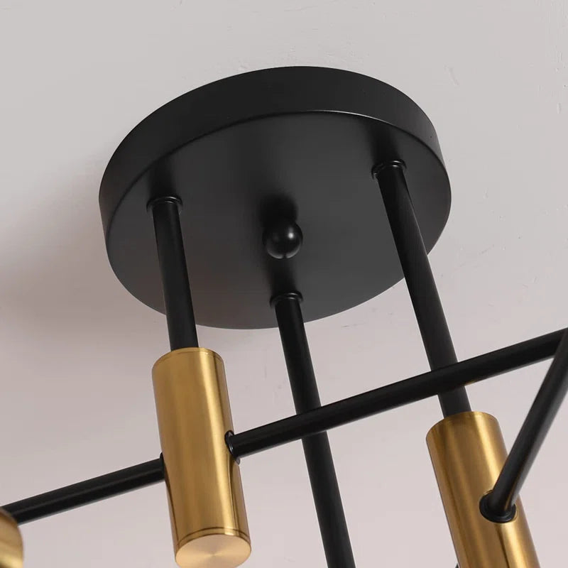 Coblitz 6-light 62cm Sputnik semi-flush mount chandelier with metal frame and glass globe shades for modern interior lighting.