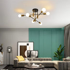 Coblitz 6-light 62cm Sputnik semi-flush mount ceiling light with modern chrome finish and clear glass globes.