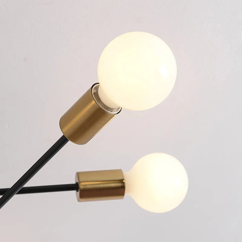 Coblitz 6-light 62cm Sputnik semi-flush mount ceiling light by TheChandelierCo with modern metal design and six exposed bulbs.
