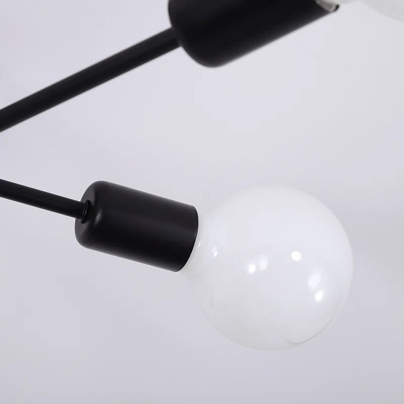 Coblitz 6-light 62cm Sputnik semi-flush mount ceiling light by TheChandelierCo with modern metallic finish and six glass shades.
