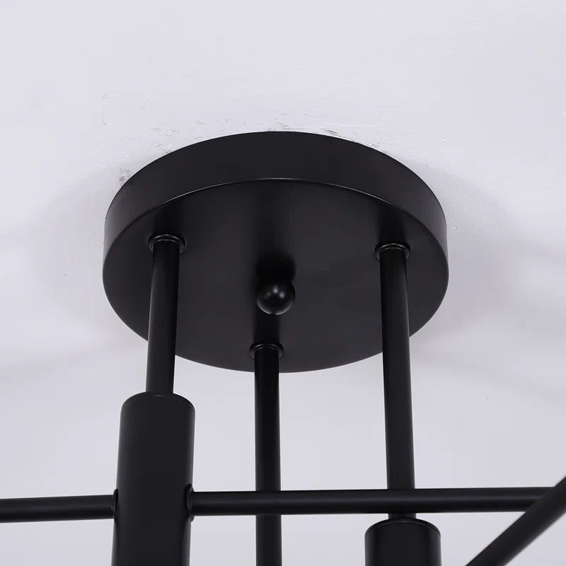Coblitz 6-light 62cm Sputnik semi-flush mount chandelier with modern design and metal arms in a sleek finish.