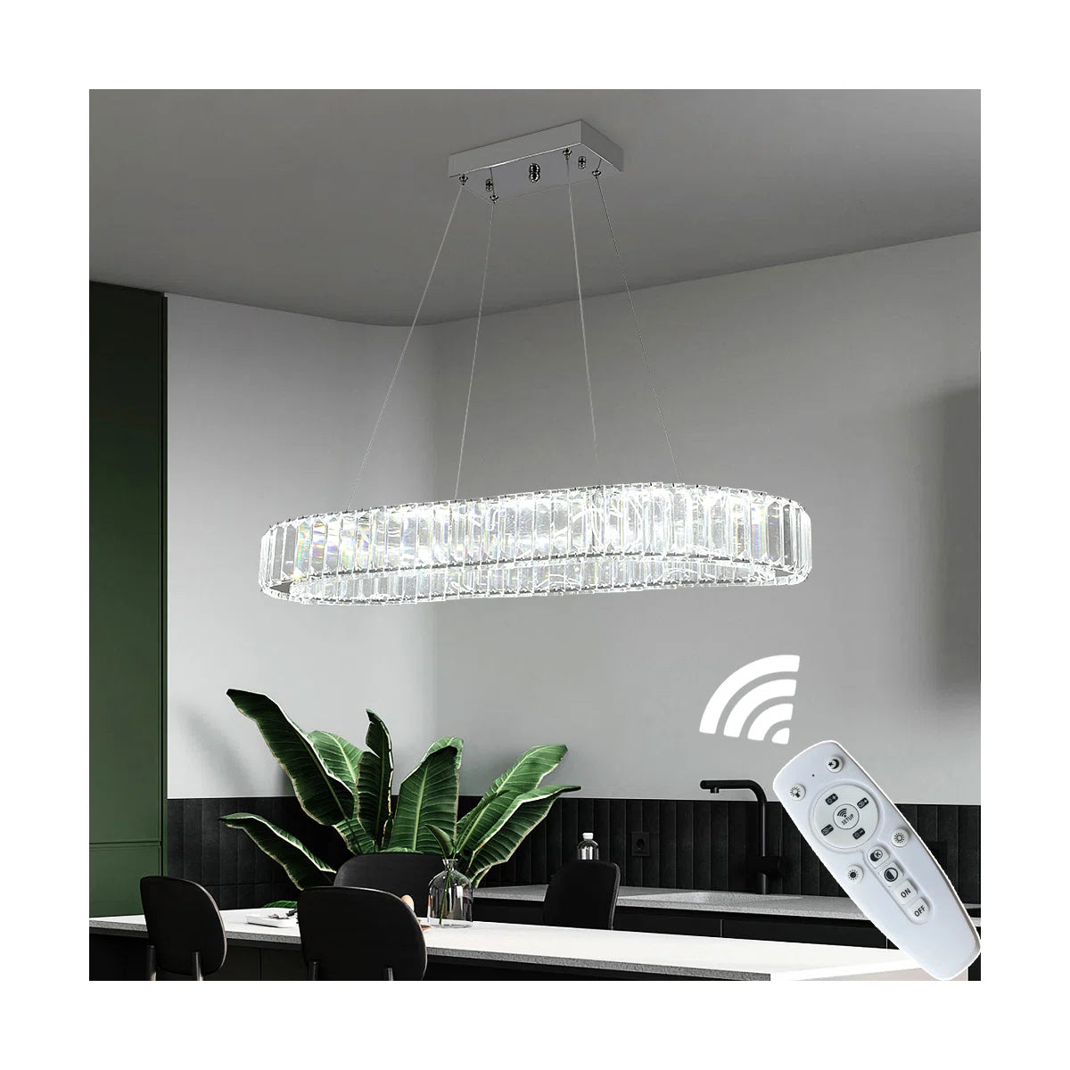 1 - Light Crystal LED Chandelier