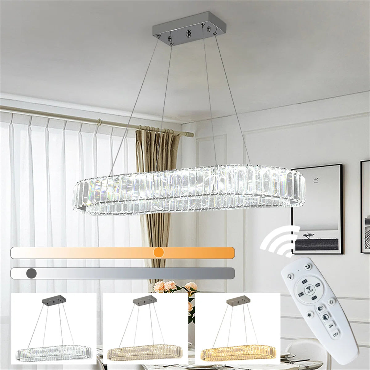 1 - Light Crystal LED Chandelier
