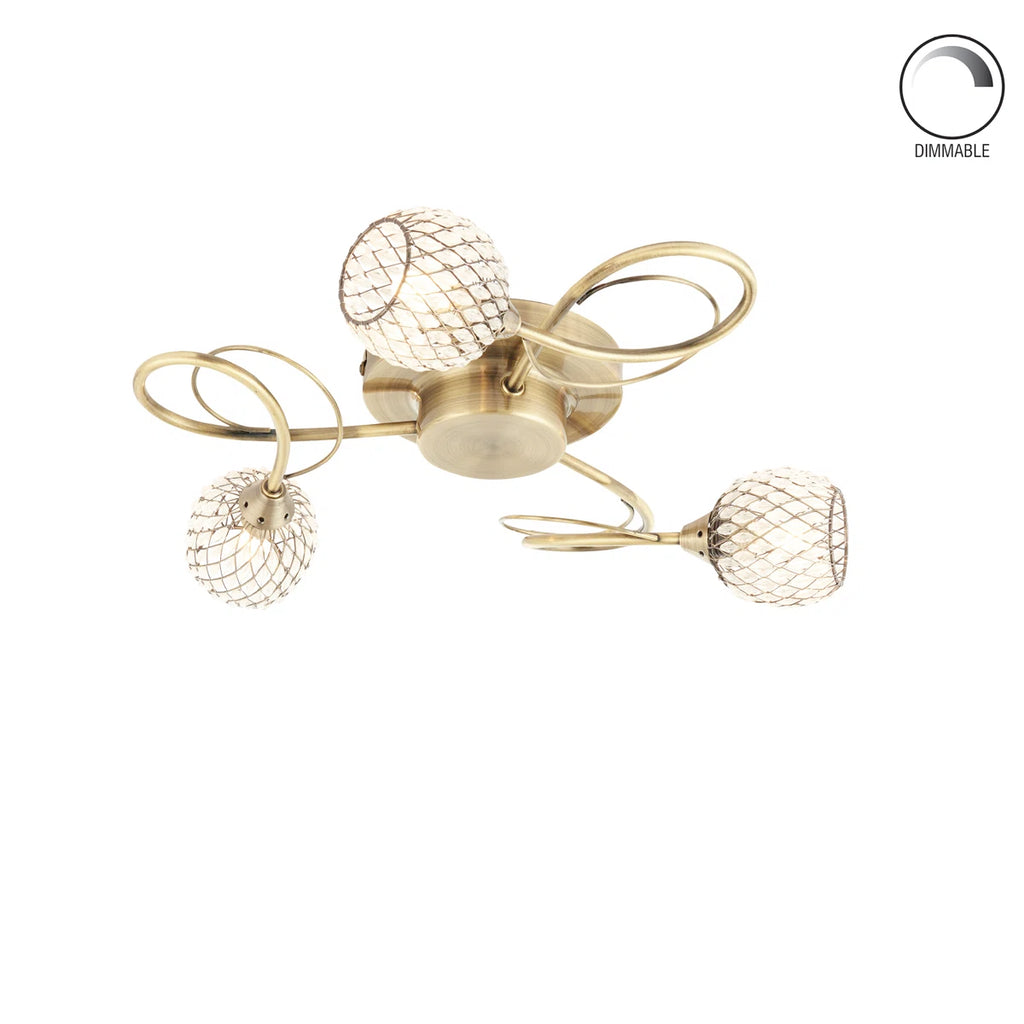 3-Light 39cm Semi Flush Mount