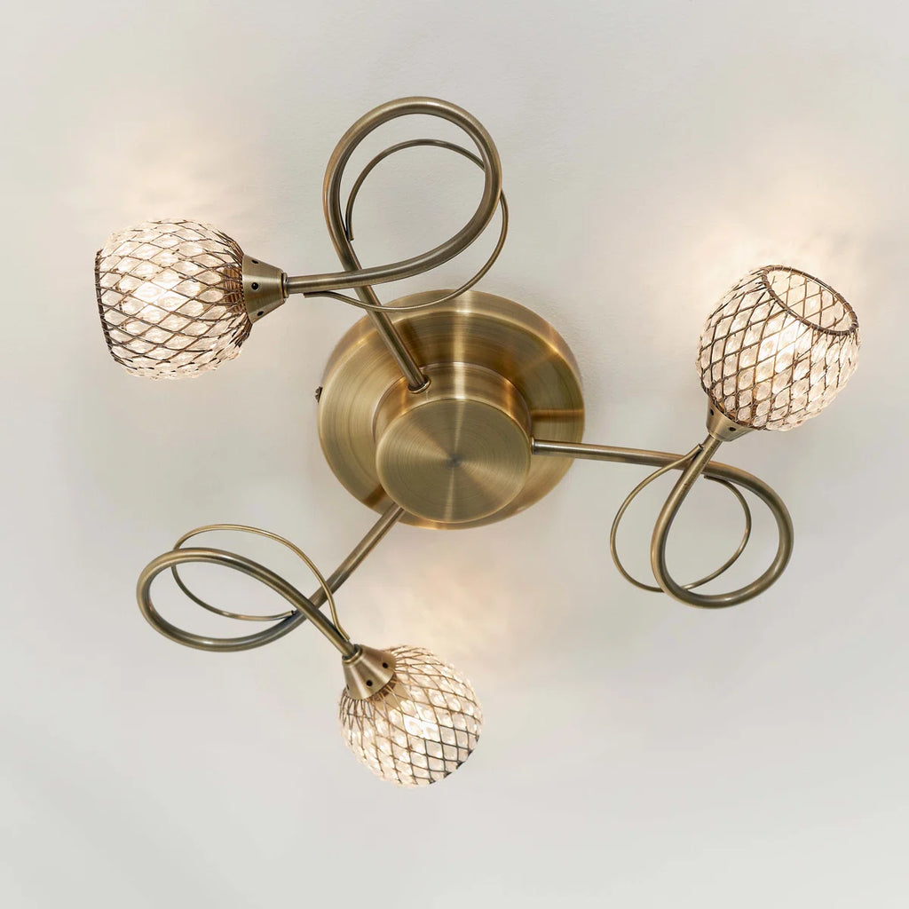 3-Light 39cm Semi Flush Mount
