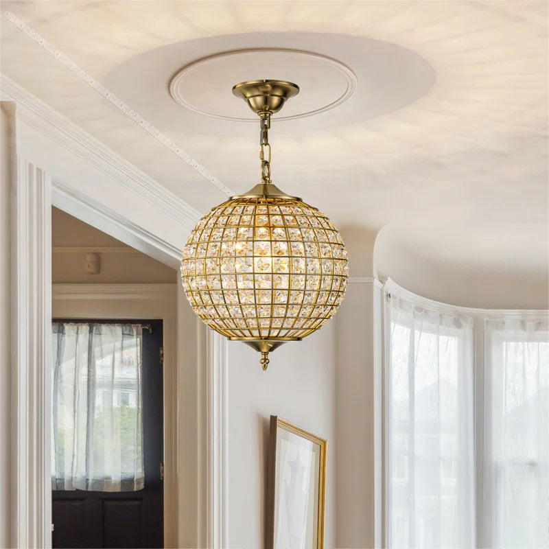 Crystal Globe Chandelier Orb Pendant Light
