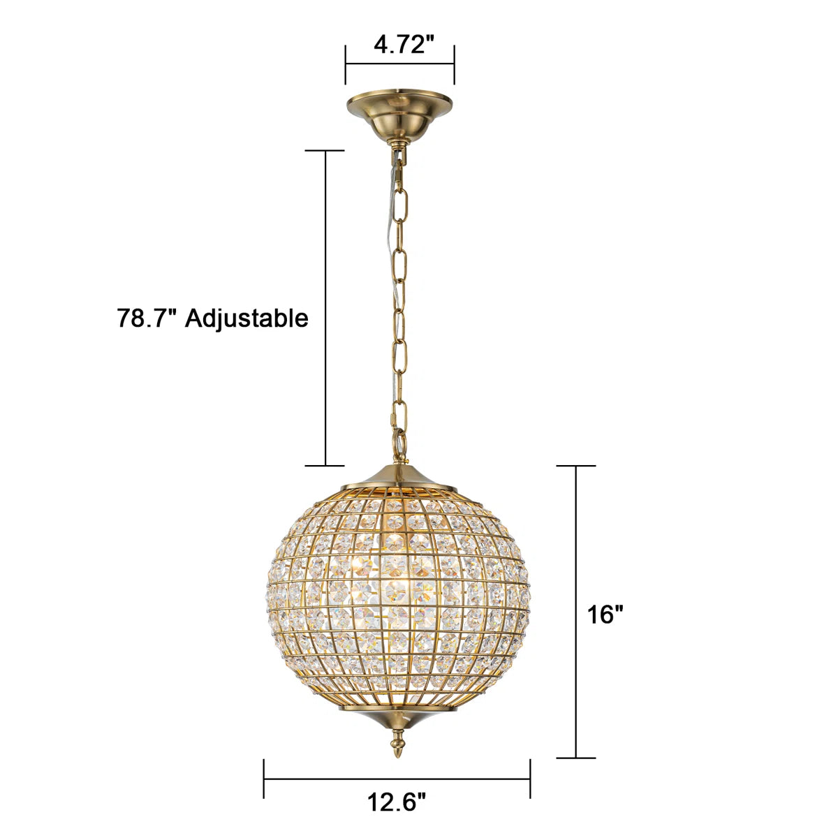 Crystal Globe Chandelier Orb Pendant Light