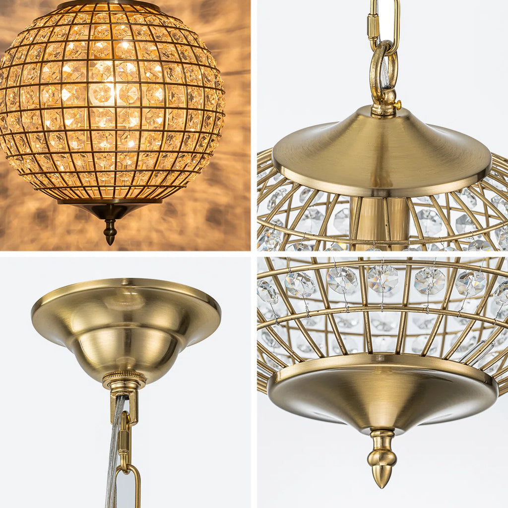 Crystal Globe Chandelier Orb Pendant Light