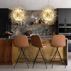 Dandelion 12-light Sputnik crystal chandelier with starburst design and cascading crystal accents, ceiling lighting fixture.
