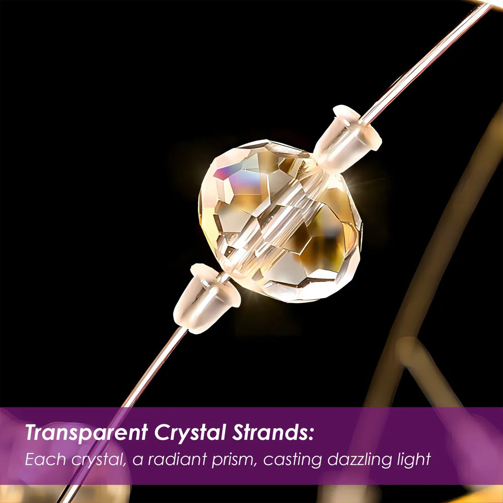 Dandelion 12-light Sputnik crystal chandelier with starburst design, hanging ceiling lighting fixture with glass crystals.