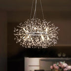 Light geometric starburst sunburst pendant from the Dandelion 12 collection by TheChandelierCo, showcasing intricate design and craftsmanship.