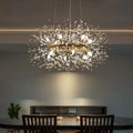 Light geometric starburst sunburst pendant from Dandelion 12 collection by TheChandelierCo, showcasing intricate design and delicate craftsmanship.