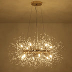 Light geometric starburst sunburst pendant from the Dandelion 12 collection by TheChandelierCo featuring unique modern design.
