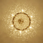 Light geometric starburst sunburst pendant from Dandelion 12 collection by TheChandelierCo, featuring intricate design.