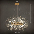 Light geometric starburst sunburst pendant from Dandelion 12 series by TheChandelierCo, showcasing intricate design and unique style.